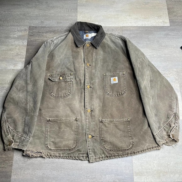 SOLD Carhartt VTG Button Down Blanket Lined Jacket - Picture 1 of 3